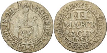 3 Mark 1754 Aachen (MuntenenBankbiljetten-Duitslandvoor1871), Verzenden, België