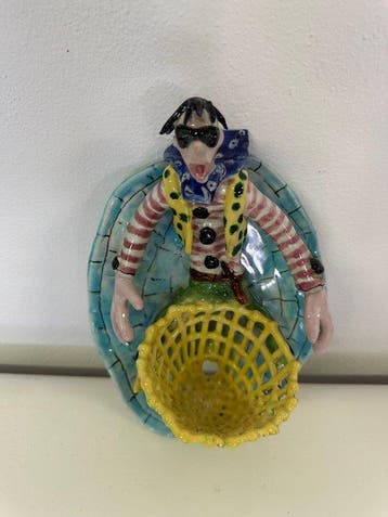 Guerrieri Murano - sculptuur, Scultura da parete maiolica -