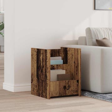 vidaXL Tijdschriftenrek met plank Oudhout 35 x 35 x 45 cm, Verzenden