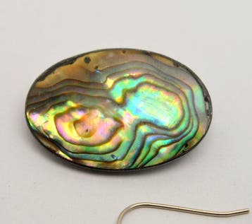 925 zilver Abalone schelp broche, parelmoer MOP-broche, MOP