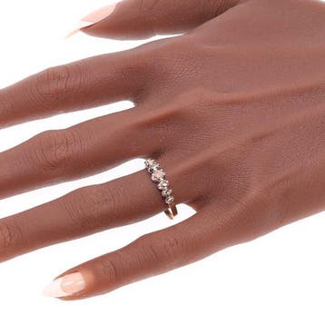 Ring - 18 karaat Roségoud, Zilver - Diamant - Antiek ca.
