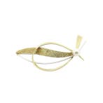 Bicolor gouden broche met parel, Bijoux, Sacs & Beauté, Broches, Ophalen of Verzenden