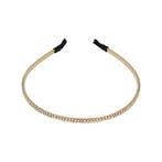 Haarband Diadeem 0,5cm – 2 Rijen Strass Steentjes – Metaal –, Nieuw