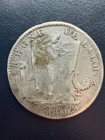 Frankrijk. Lodewijk XVI (Grondwet). Ecu au génie 1792-A,, Postzegels en Munten