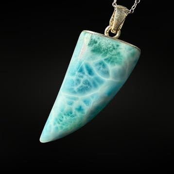 Magnifique Pendentif en Larimar - argent 925 Pendentif -