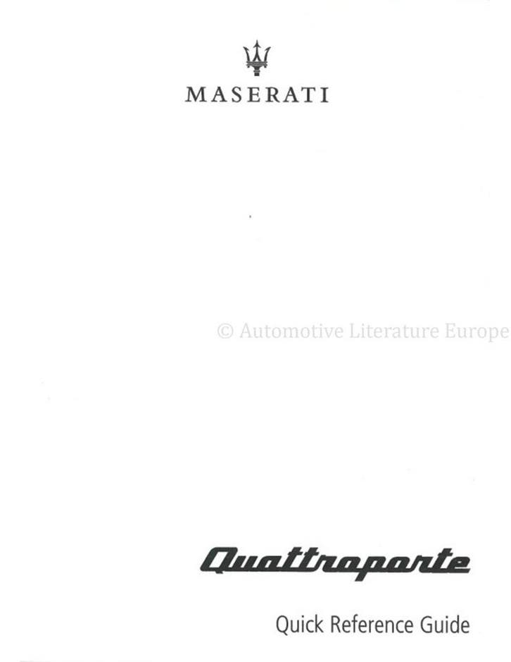 2019 MASERATI QUATTROPORTE VERKORT INSTRUCTIEBOEKJE ENGELS, Auto diversen, Handleidingen en Instructieboekjes