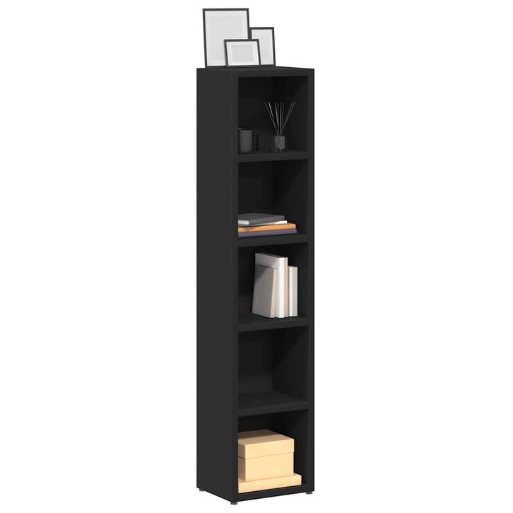 vidaXL Cd-kasten 2 st 21x16x93,5 spaanplaat zwart, Maison & Meubles, Accessoires pour la Maison | Étagères pour CD & DVD, Envoi