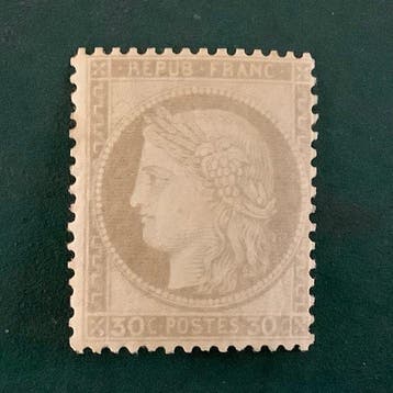France 1872 - 30 cent Ceres Dentelez - MNG - Yvert 56, Gestempeld