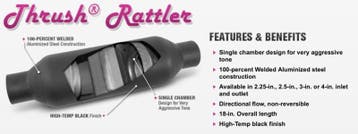 Thrush rattler 2,5 inch muffler 24254, Ophalen of Verzenden, Nieuw