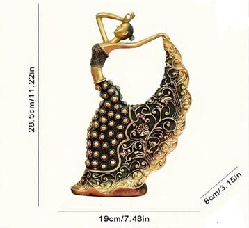 sculptuur, Decorative Dancer Sculpture-Dancing Woman-peacock