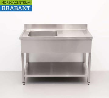HCB RVS Spoeltafel spoelbak links 120 x 70 cm Horeca, Ophalen of Verzenden, Nieuw in verpakking