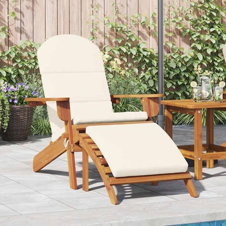 vidaXL Tuinstoel Adirondack met voetensteun massief, Jardin & Terrasse, Chaises de jardin, Envoi