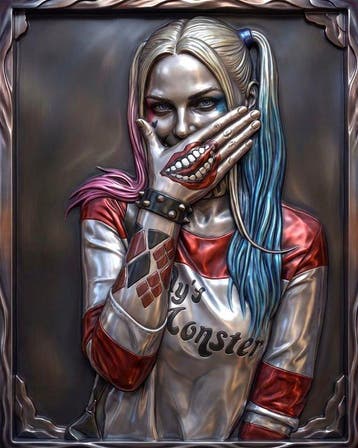 AT9 - Set of 2 - Harley Quinn - Metallic Style, Nieuw