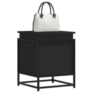vidaXL Opbergbox met deksel 40x40x51,5 cm bewerkt hout zwart, Verzenden, Nieuw
