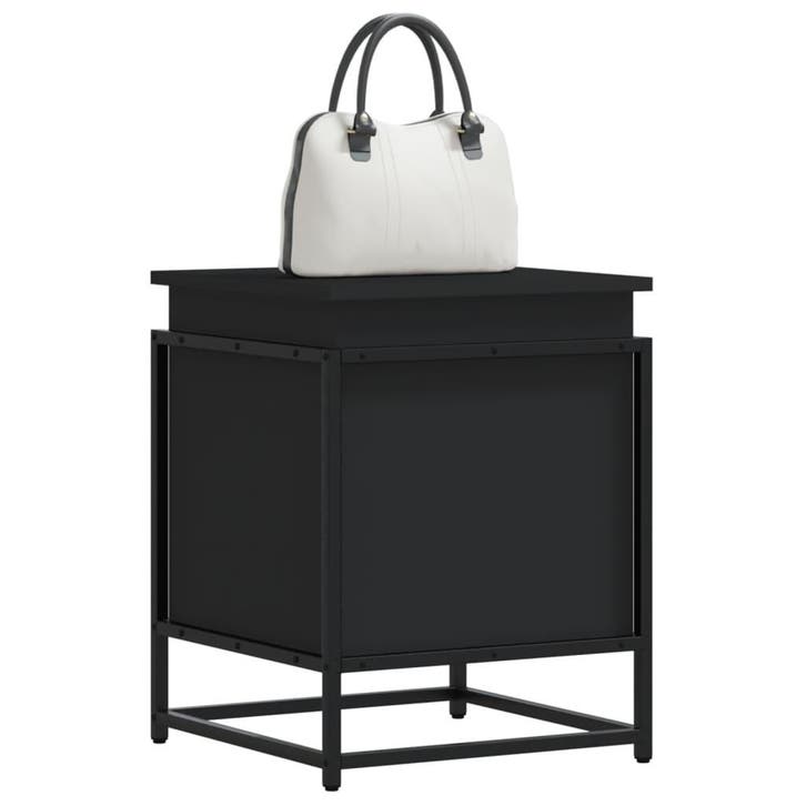 vidaXL Opbergbox met deksel 40x40x51,5 cm bewerkt hout zwart, Doe-het-zelf en Bouw, Kratten en Dozen, Nieuw, Verzenden