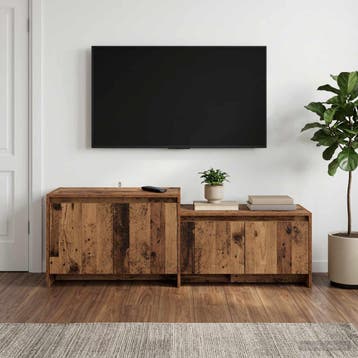 vidaXL Tv-meubel 147 x 35 x 50 cm Oud hout Bewerkt hout, Verzenden