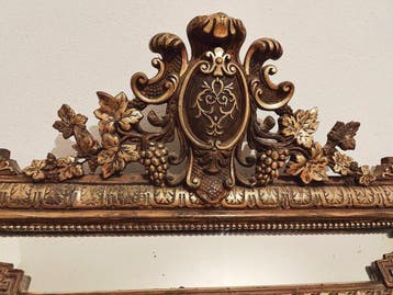 Spiegel - Verguld hout, Antiquités & Art