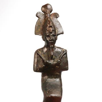 Oud-Egyptisch Brons Osiris Zittend op Zijn Troon