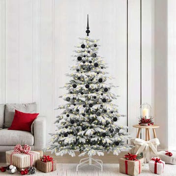 vidaXL Kunstmatige Hinged Kerstboom Wit 210 cm PE en PVC, Verzenden, Nieuw