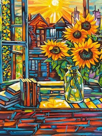 Iris María - Girasoles en el Límite del Amanecer