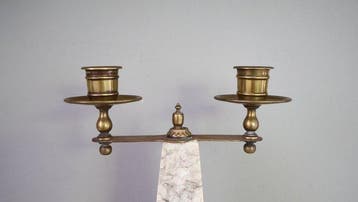 Chandelier - Cuivre, Marbre - à deux bras