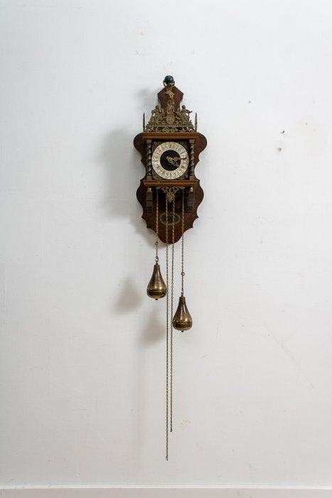 Zaandam/Zaanse klok - W. Haid - Hout, Messing, Fluweel -, Antiek en Kunst, Antiek | Klokken