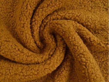 10 meter teddy bont - donker okergeel - Bouclé stoffen, Verzenden