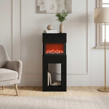 vidaXL Elektrische haard Zwart eiken 35 x 30 x 86 cm Bewerkt, Verzenden