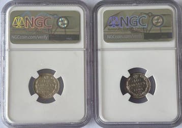 Rusland. Nicholas II. 10 Kopeks 2x 1909 & 1916 / MS63 & MS64