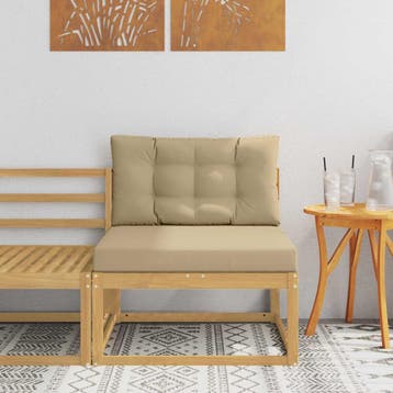 vidaXL Buiten Midden Sofa Polyester Wit, Verzenden, Nieuw