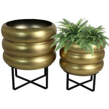 Vase - Fer, Métal - Pot de fleurs (2) - Métal, Fer, Antiquités & Art