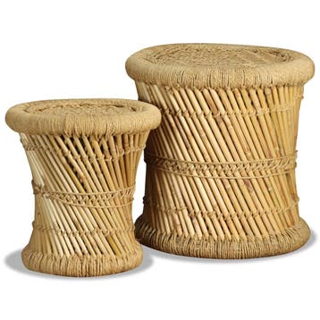 vidaXL Krukken 2 st bamboe en jute, Verzenden