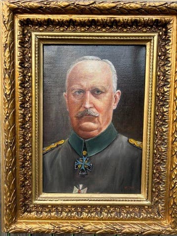 German School (XX) - Portret schilderij Generaal Erich