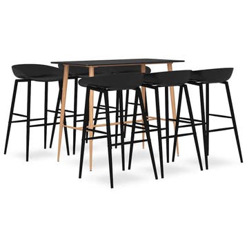 vidaXL 7-delige Barset zwart, Verzenden, Nieuw