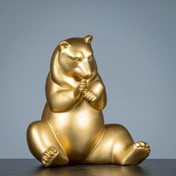 Figure - Goudkleurige beer - polystone