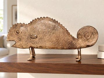 Caméléon en bronze, art traditionnel africain - Sculpture -