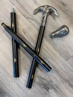 Wandelstok - Koper, Messing, Teakhout, 2 handvaten, Antiek en Kunst