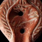 Oud-Romeins Terracotta Olielamp in sigillé aardewerk -