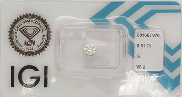 Zonder minimumprijs - 1 pcs Diamant (Natuurlijk) - 0.51 ct -