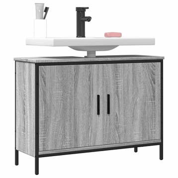 Wastafelkast 80x60cm grijs - Retour deal, -41% knaller, Verzenden, 50 tot 100 cm, Zo goed als nieuw, Minder dan 100 cm