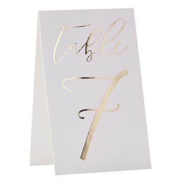 Gouden Tafelnummers 18cm 12st, Verzenden, Nieuw