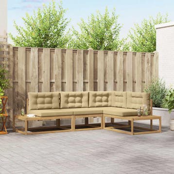 vidaXL Buiten bank set met kussen Wit 277,5 x 198,5 x 73 cm, Verzenden
