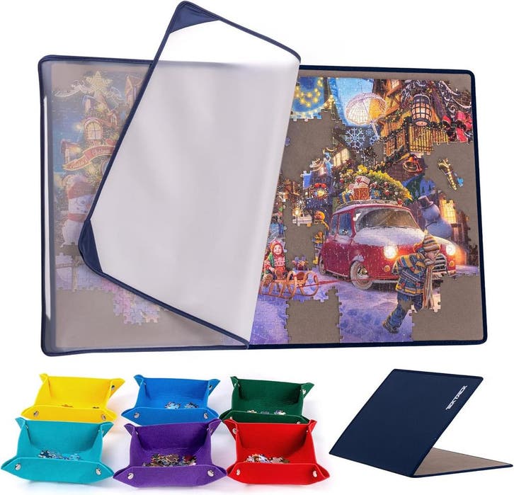 Puzzelbord 1000st + Trays | Retour deal | 42% korting, Hobby en Vrije tijd, Denksport en Puzzels, Overige typen, Nieuw, 500 t/m 1500 stukjes