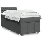 vidaXL Boxspring met matras stof donkergrijs 90x200 cm, Verzenden, Nieuw