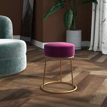 vidaXL Hocker rond fluweel paars, Verzenden, Nieuw