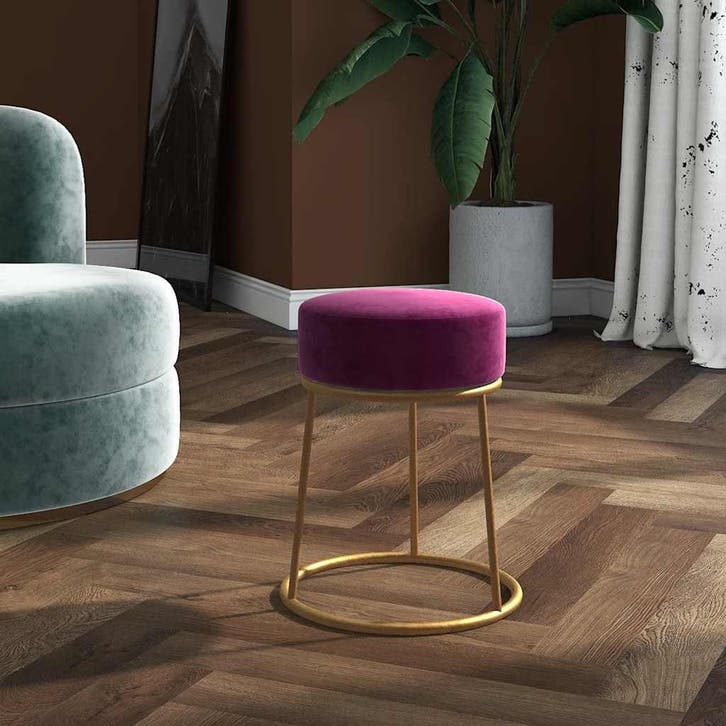 vidaXL Hocker rond fluweel paars, Maison & Meubles, Chaises, Envoi