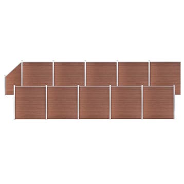 vidaXL Schuttingset 10 vierkant en 1 schuin 1830x186 cm HKC, Verzenden, Nieuw
