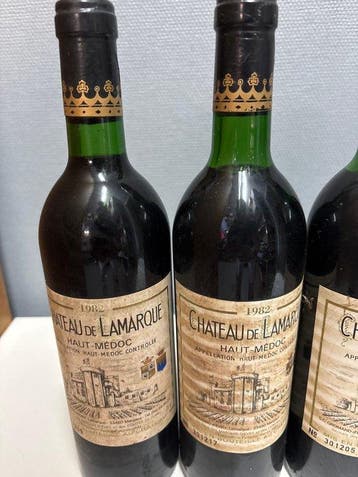 1982 Chateau de Lamarque - Haut-Médoc - 4 Bouteilles (0,75, Verzamelen, Wijnen, Nieuw