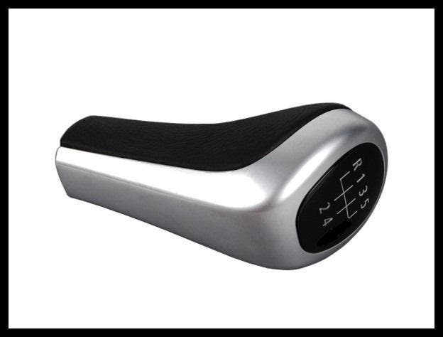 BMW Pookknop Universeel 9 Cm Zilver Leder 5 of 6 Versnelling, Auto diversen, Auto-accessoires, Nieuw, Verzenden