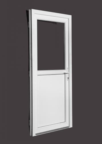 PVC Deur 1/2 glas Basic Plus b98xh204 cm wit, 80 tot 100 cm, Nieuw, Ophalen of Verzenden, Buitendeur